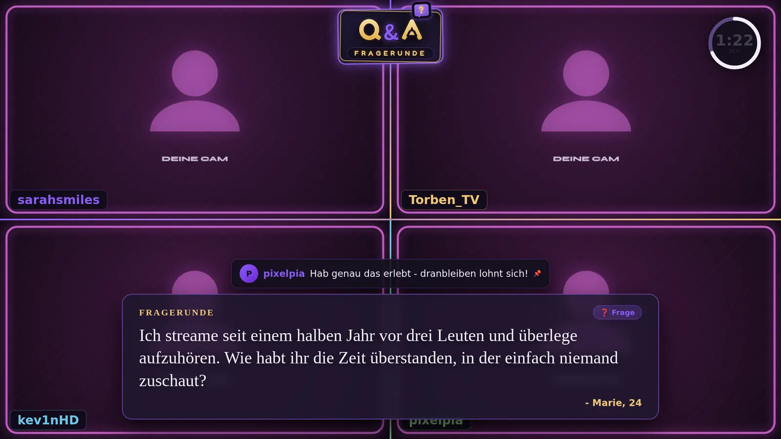 Q&A · Fragerunde: Beispielansicht 1 mit Beispielinhalten