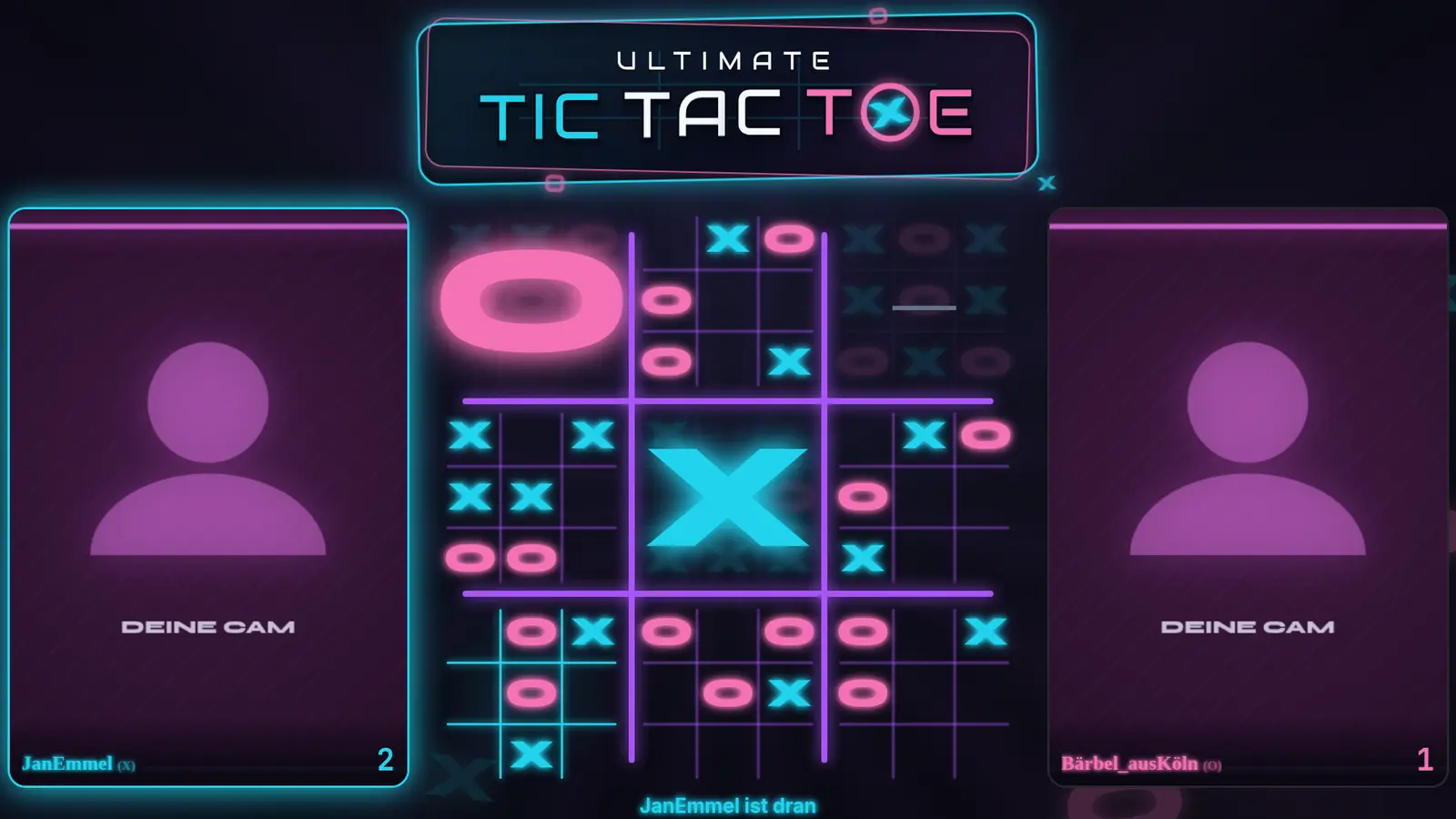 Ultimate Tic Tac Toe: Beispielansicht 3 mit Beispielinhalten