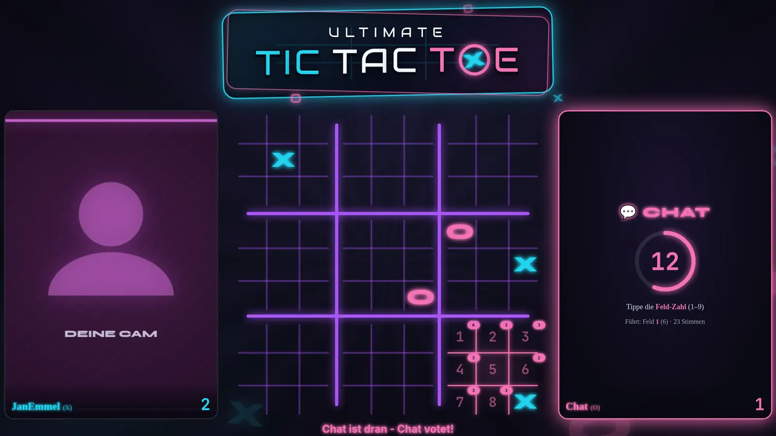 Ultimate Tic Tac Toe: Beispielansicht 4 mit Beispielinhalten
