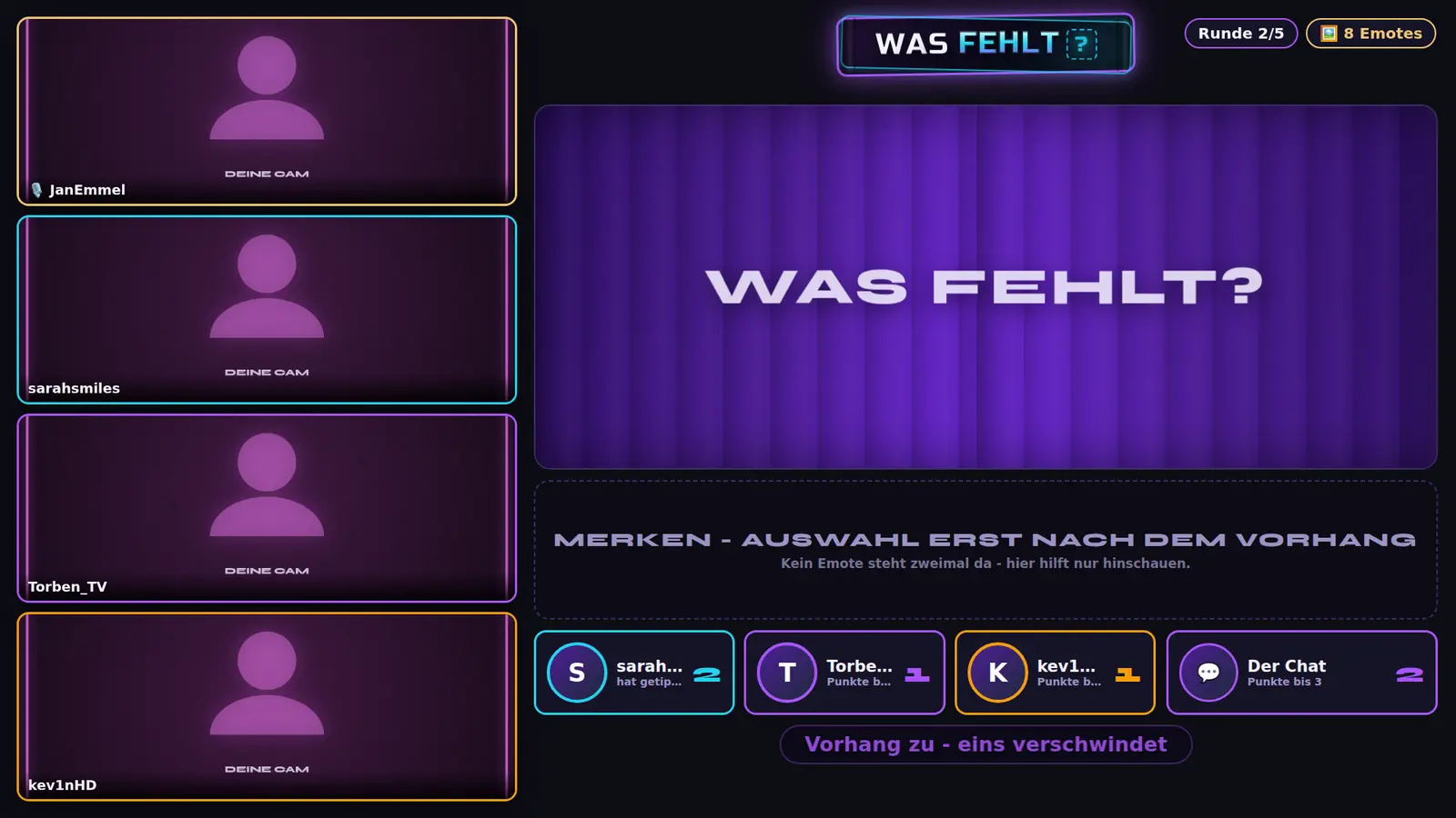Was fehlt?: Beispielansicht 2 mit Beispielinhalten